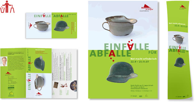 Corporate Design Einf&auml;lle f&uuml;r Abf&auml;lle - Wechselausstellungen zu &raquo;Not macht erfinderisch&laquo;