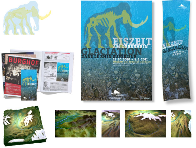Corporate Design Eiszeit am Oberrhein - Wechselausstellung zur regionalen Pr&auml;gung durch die W&uuml;rmeiszeit